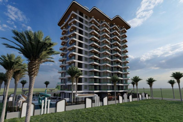 Новый 12-этажный жилой комплекс в Алании, Махмутлар - GQestate.com