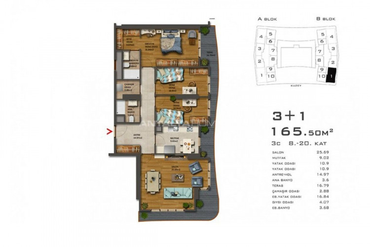 Квартира 2+1 в Газиосманпаше, Стамбул, Турция | PKK-46188