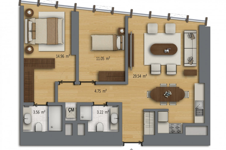 Квартира 2+1 в Шишли, Стамбул, Турция | PTE-16315