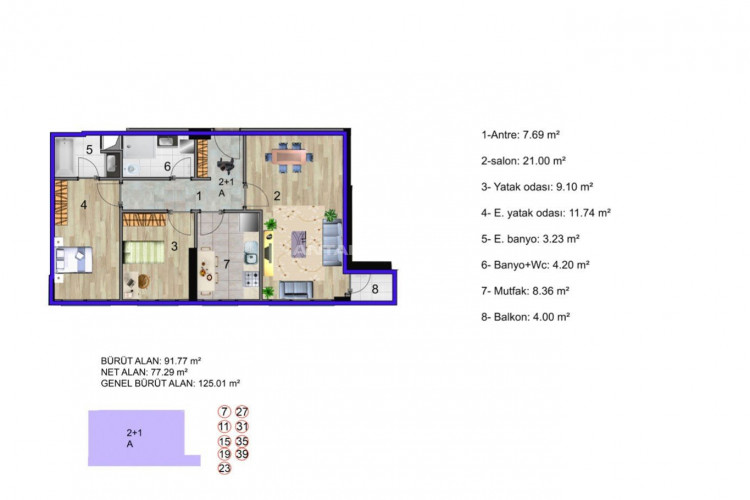 Квартира 2+1 в Кючюкчекмедже, Стамбул, Турция | SBB-46341
