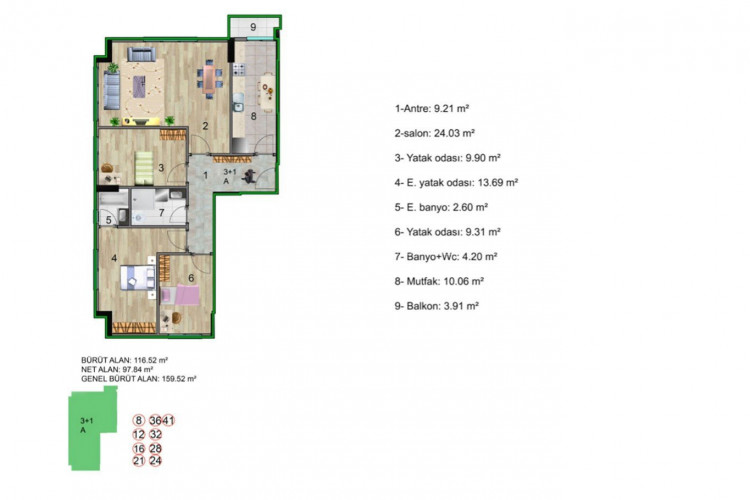 Квартира 4+1 в Кючюкчекмедже, Стамбул, Турция | PTE-46343
