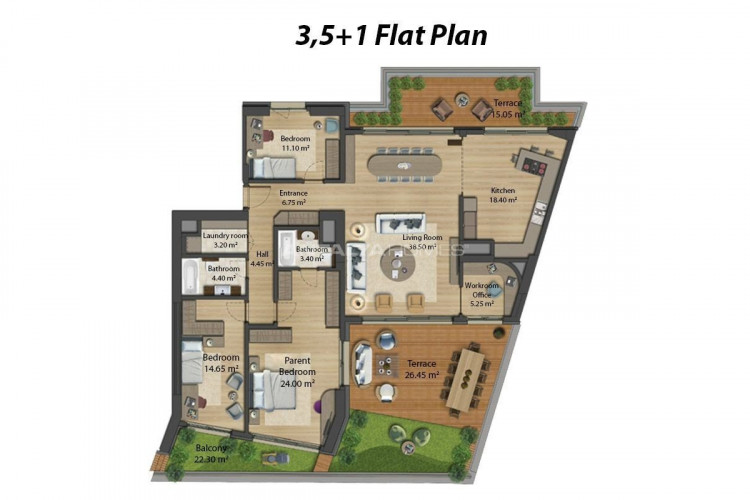 Квартира 4+1 в Бакыркей, Стамбул, Турция | PTE-46080