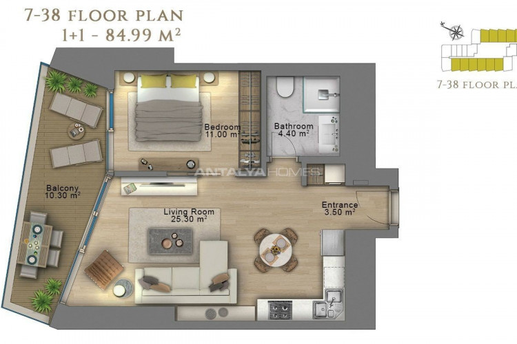 Квартира 1+1 в Шишли, Стамбул, Турция | PKK-46085