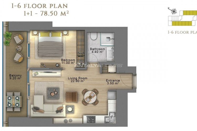 Квартира 1+1 в Шишли, Стамбул, Турция | PKK-46085