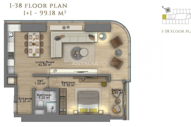 Квартира 1+1 в Шишли, Стамбул, Турция | PKK-46085