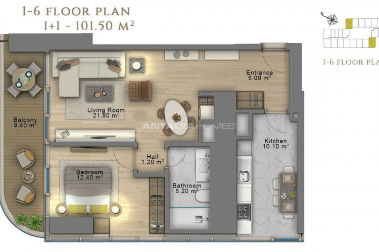 Квартира 1+1 в Шишли, Стамбул, Турция | PKK-46085