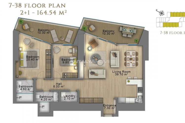 Квартира 1+1 в Шишли, Стамбул, Турция | PKK-46085