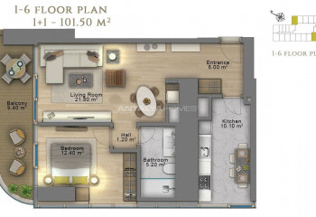 Квартира 1+1 в Шишли, Стамбул, Турция | PKK-46085