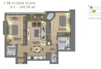 Квартира 1+1 в Шишли, Стамбул, Турция | PKK-46085