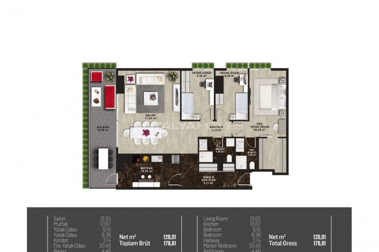 Квартира 3+1 в Кадыкёй, Стамбул, Турция | PTE-46435