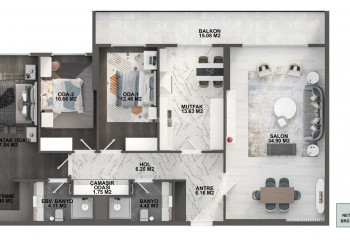 Квартира 4+1 в Кючюкчекмедже, Стамбул, Турция | SBB-46467