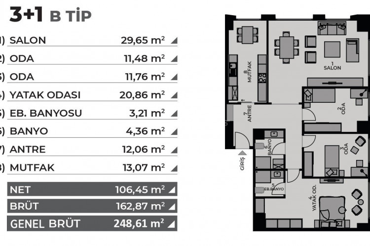 Квартира 2+1 в Кадыкёй, Стамбул, Турция | PBB-46483