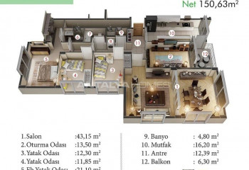 Квартира 4+1 в Башакшехире, Стамбул, Турция | SBB-46495
