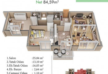 Квартира 2+1 в Башакшехире, Стамбул, Турция | SBB-46494