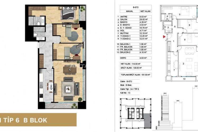Квартира 2+1 в Аташехире, Стамбул, Турция | SBB-46703