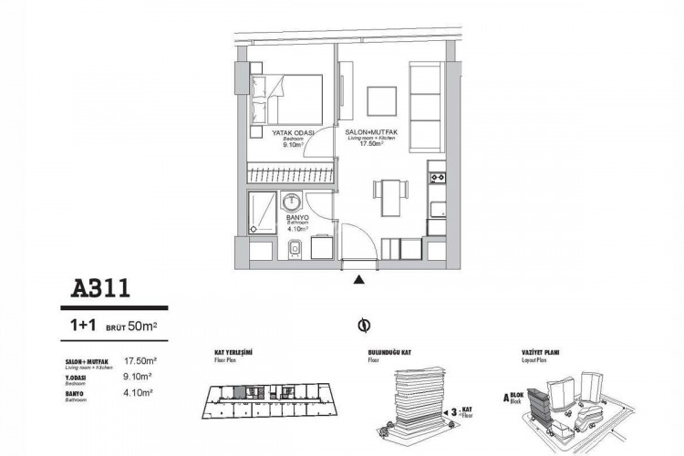Квартира 1+1 в Кючюкчекмедже, Стамбул, Турция | PTE-46090