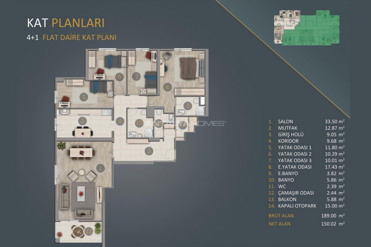 Квартира 4+1 в Авджыларе, Стамбул, Турция | PBB-46358