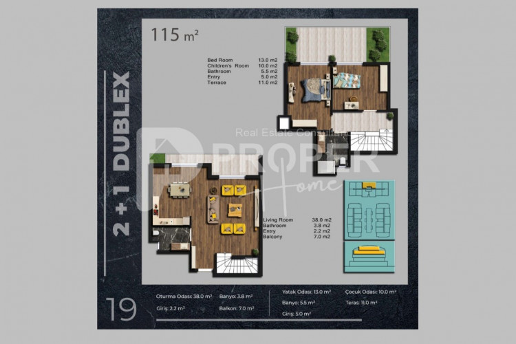 Квартира 4+1 в Коньяалты, Анталия, Турция | PTE-41395