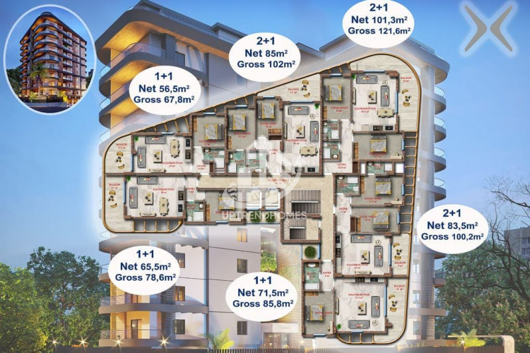 Квартира 1+1 в Махмутларе, Алания, Турция | STE-42348