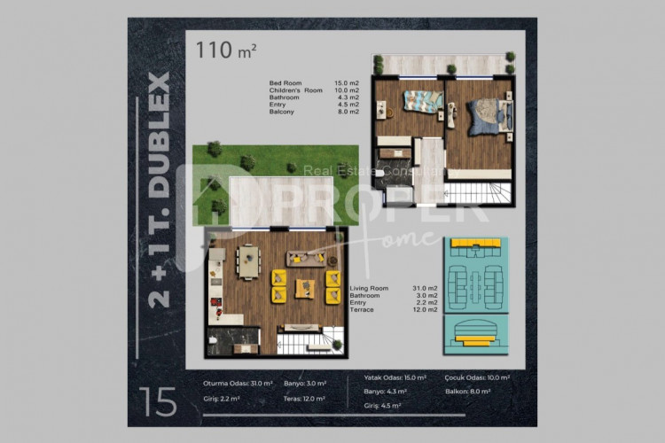 Квартира 2+1 в Коньяалты, Анталия, Турция | STE-41392