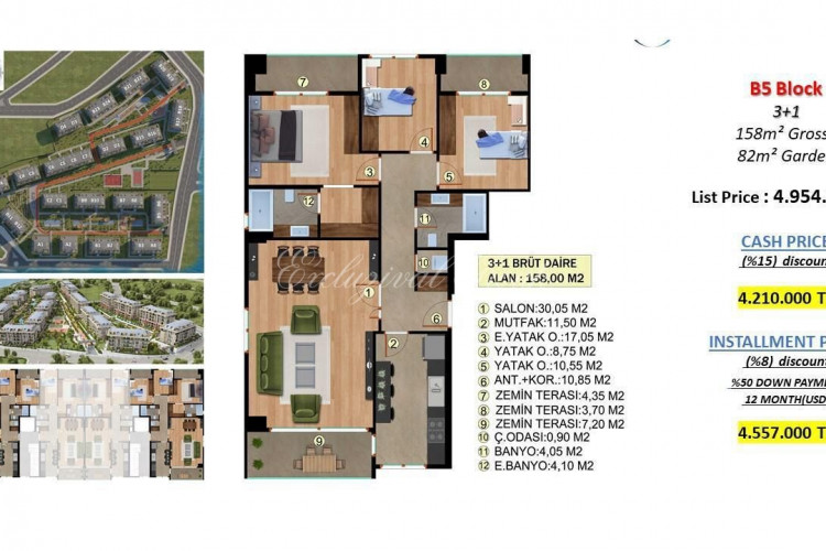 Квартира 3+1 в Стамбуле, Турция | PKK-39059