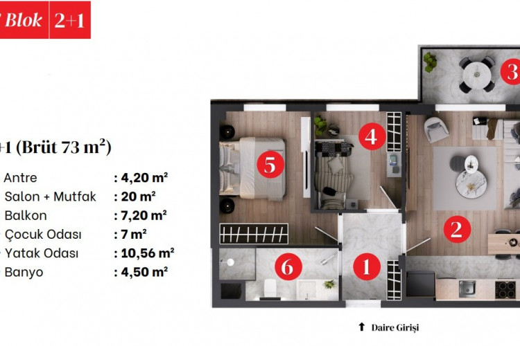 Квартира 2+1 в Аксу, Анталия, Турция | PKK-34881
