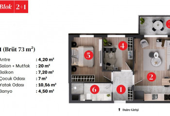 Квартира 2+1 в Аксу, Анталия, Турция | PKK-34881