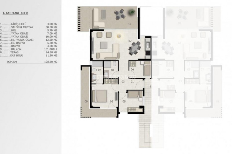 Квартира 6+1 в Бодруме, Турция | STE-38575