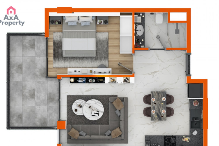 Квартира 1+1 в Оба, Алания, Турция | PTE-39379