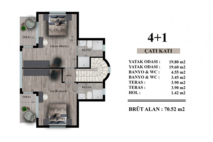 Вилла 4+1 в Олюдениз, Фетхие, Турция | STE-22443