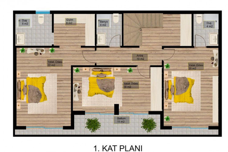 Вилла 4+1 в Бекташе, Алания, Турция | PTE-29022