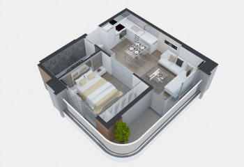 Квартира 1+1 в Кепезе, Анталия, Турция | PTE-34794