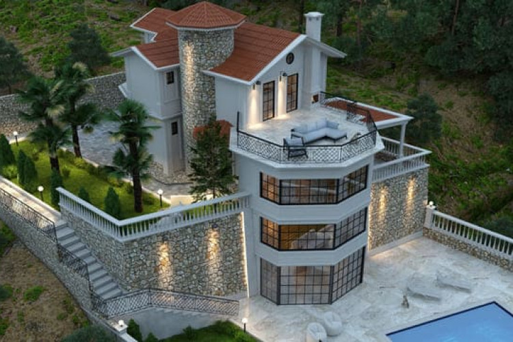 Вилла 3+1 в Каргыджаке, Алания, Турция | PTE-40187
