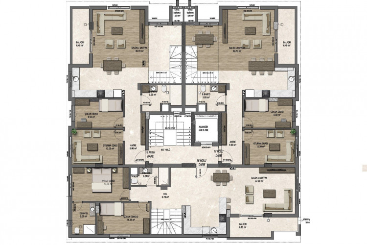 Пентхаус 5+1 в Анталии, Турция | PKK-45447