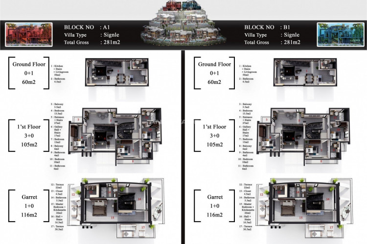 Вилла 4+1 в Алании, Турция | PKK-45418
