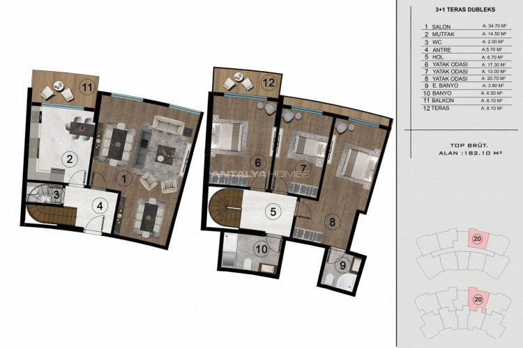 Пентхаус 1+1 в Башискеле, Турция | STE-46787
