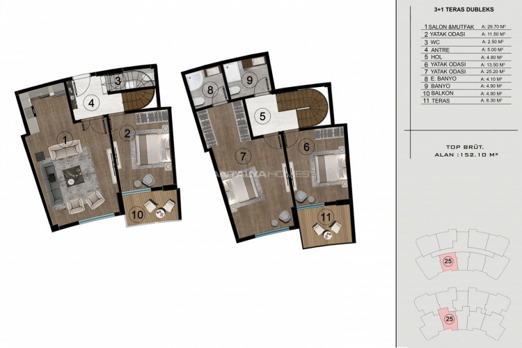 Пентхаус 1+1 в Башискеле, Турция | STE-46787