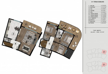 Пентхаус 1+1 в Башискеле, Турция | STE-46787