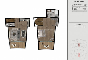 Пентхаус 1+1 в Башискеле, Турция | STE-46787