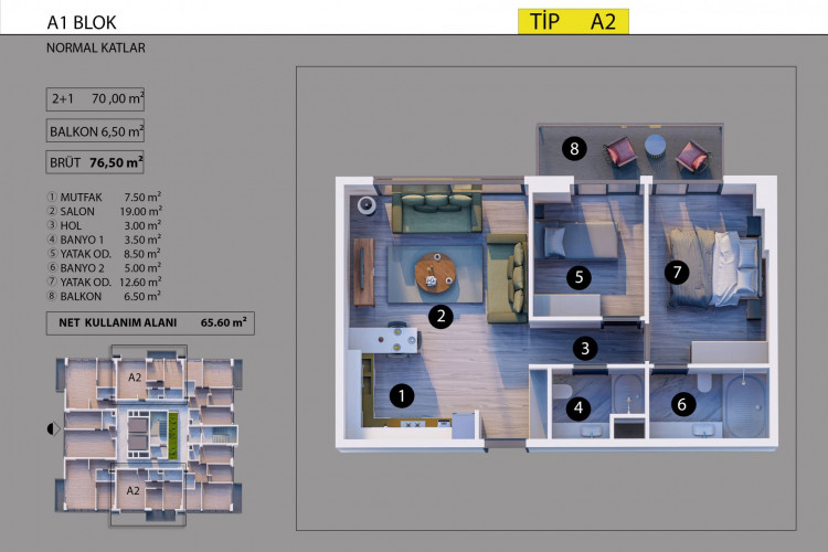 Квартира 1+1 в Алтынташе, Анталия, Турция | PBB-48119