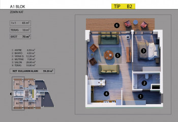 Квартира 1+1 в Алтынташе, Анталия, Турция | PBB-48119