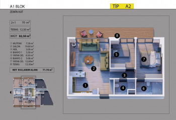 Квартира 1+1 в Алтынташе, Анталия, Турция | PBB-48119
