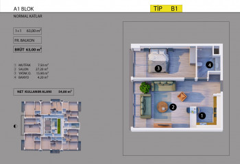 Квартира 1+1 в Алтынташе, Анталия, Турция | PBB-48119