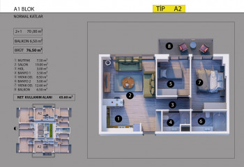 Квартира 1+1 в Алтынташе, Анталия, Турция | PBB-48119