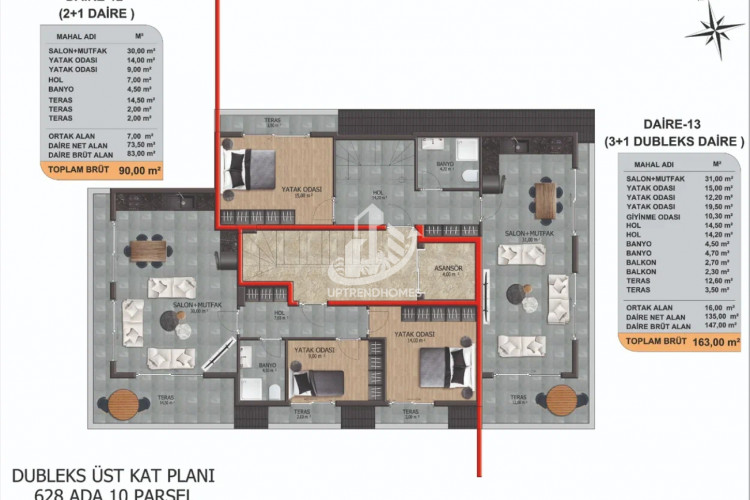 Пентхаус 2+1 в Алании, Турция | STE-48144