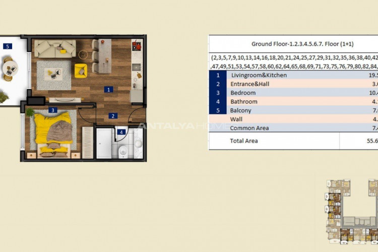 Пентхаус 2+1 в Алании, Турция | STE-48419