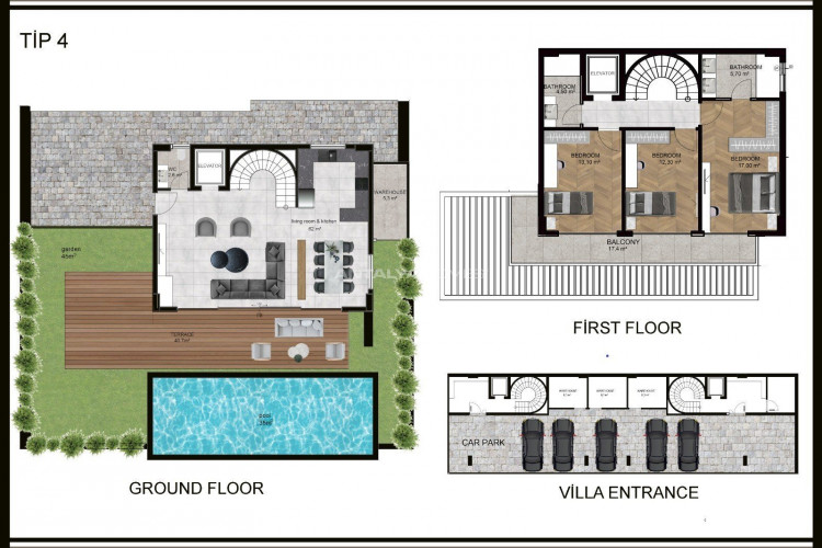 Вилла 4+1 в Алании, Турция | PBB-49134