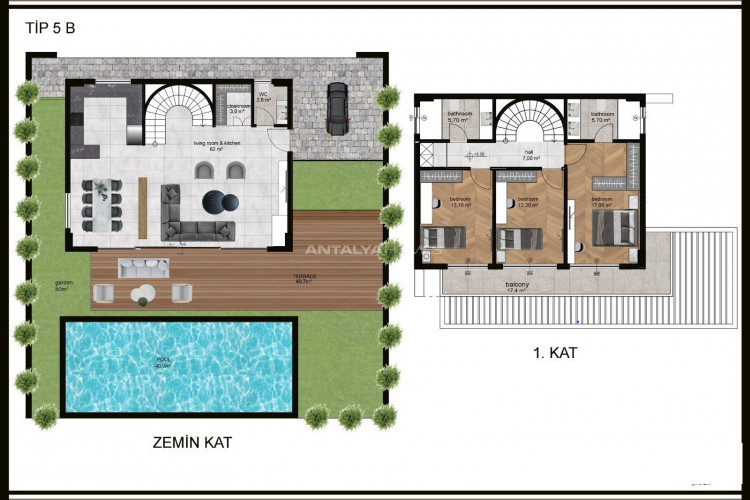 Вилла 4+1 в Алании, Турция | PBB-49134