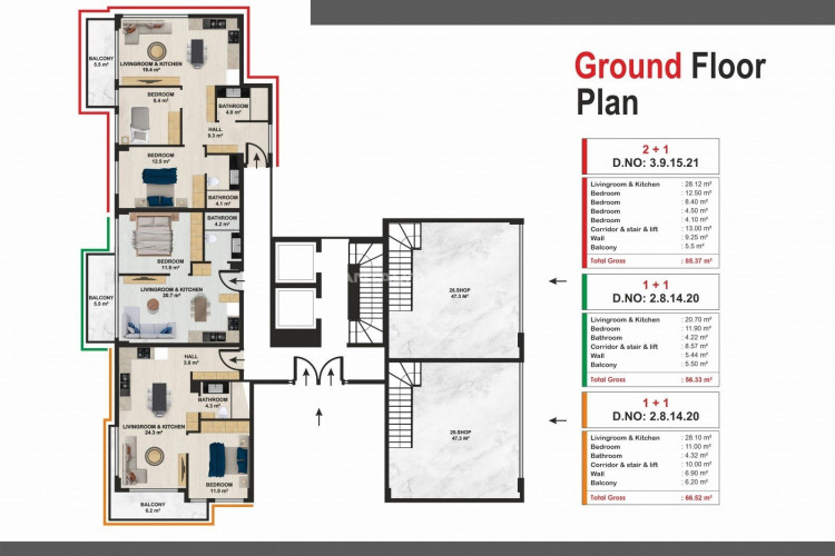 Квартира 1+1 в Алании, Турция | PBB-50342