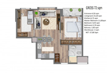 Квартира 2+1 в Кягытхане, Стамбул, Турция | PTE-50534